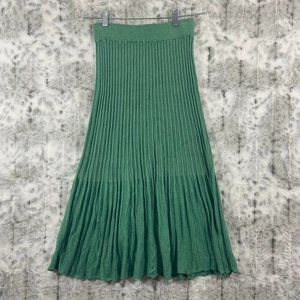 525 America Green Rib Knit Midi Skirt